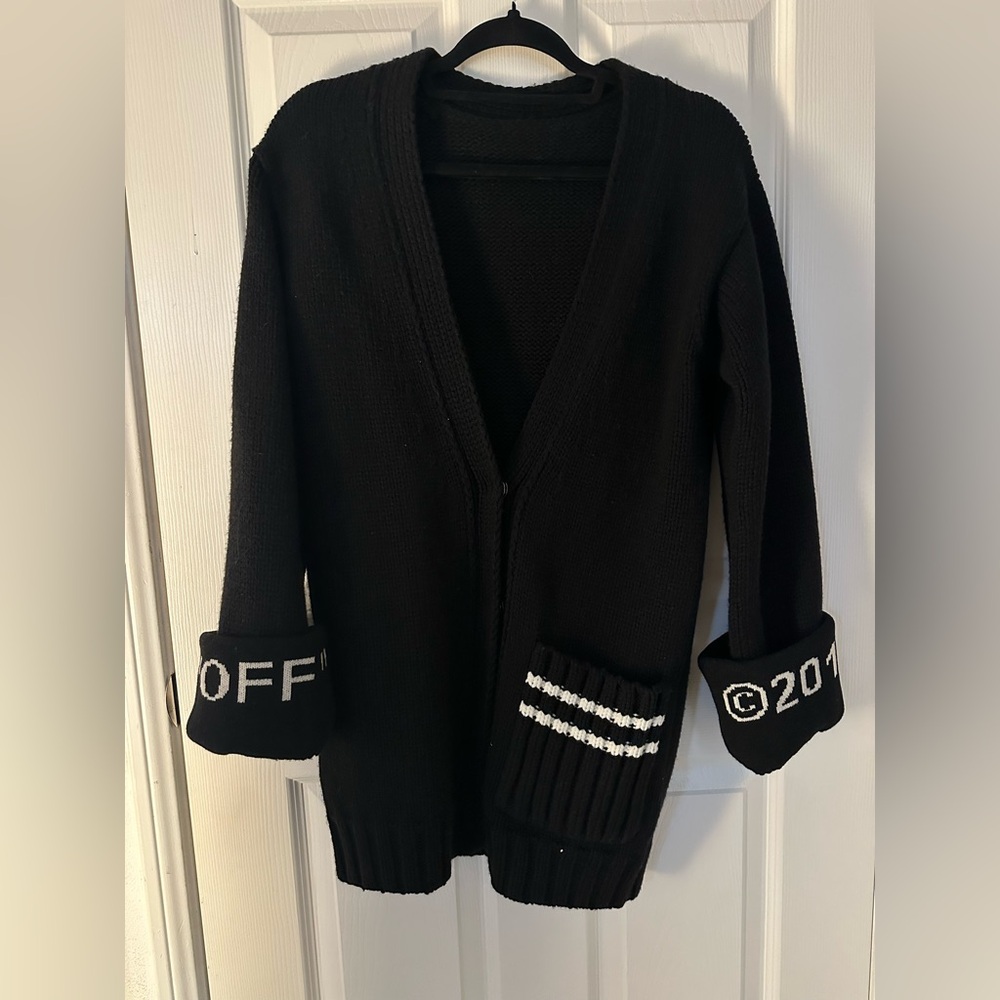 Off-White Black Cardigan Sweater